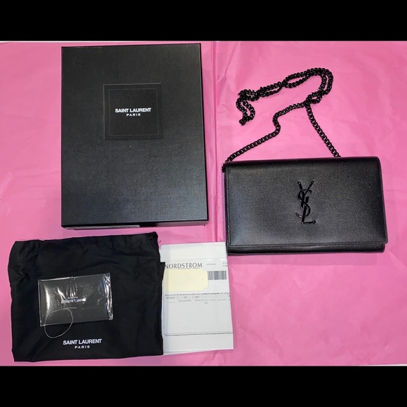 AUTHENTIC Saint Laurent Large Kate Woc- Black - Picture 2 of 7
